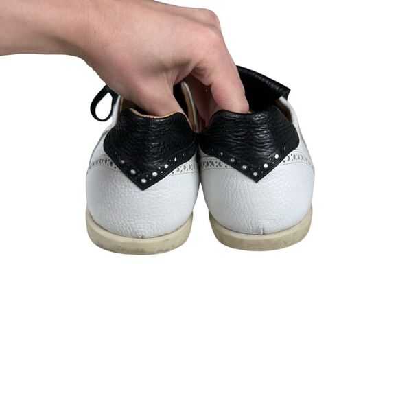 Brooks Brothers Black & White Brogue Oxford Golf Shoes Men's Sz 10 Made in Italy - Picture 6 of 13